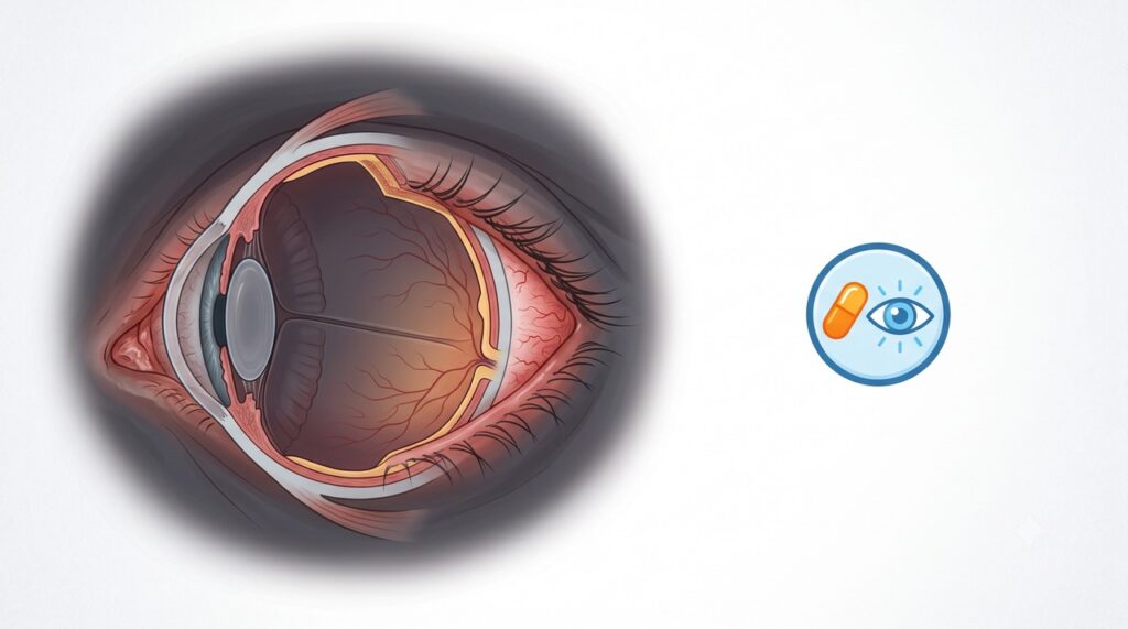 A vitamina A participa da visão noturna e da proteção da superfície ocular.