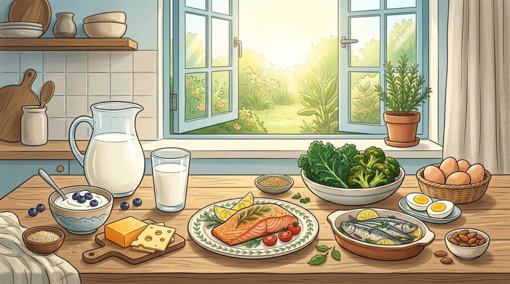 A maioria das pessoas pensa só no cálcio quando se fala em ossos fortes, mas é importante somar a vitamina D para também melhorar a absorção