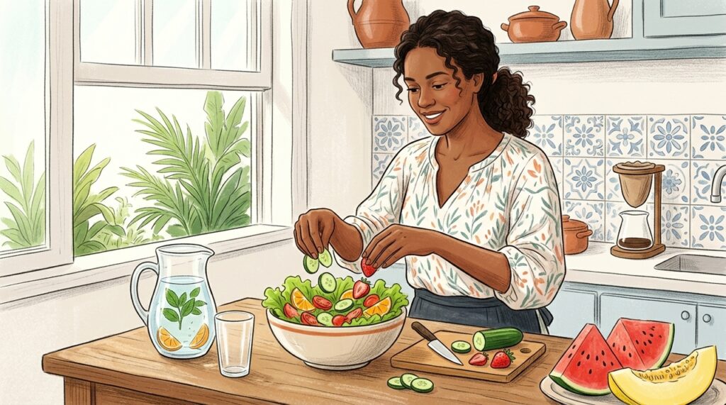 A maioria das pessoas associa hidratação só à água, mas é importante lembrar das frutas e legumes para também repor nutrientes