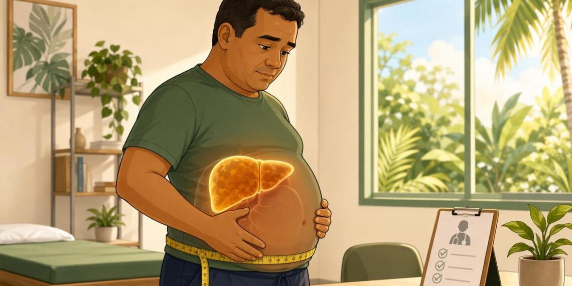 A barriga inchada contínua não se deve apenas à gordura, mas sim, em alguns casos, ao acúmulo de gordura no fígado que pede avaliação médica cuidadosa