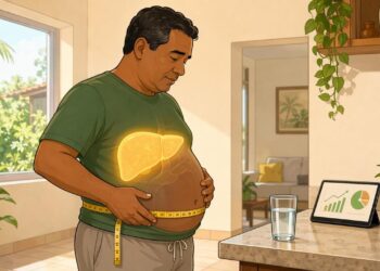 A barriga inchada persistente não se deve apenas à gordura, mas sim, em alguns casos, ao acúmulo de gordura no fígado que pede avaliação