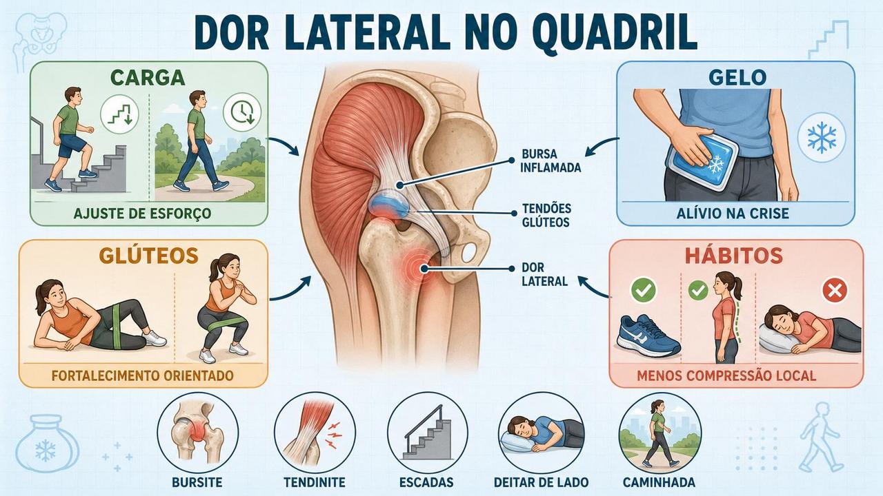 Ajuste de carga, gelo, fortalecimento e hábitos ajudam no tratamento inicial.