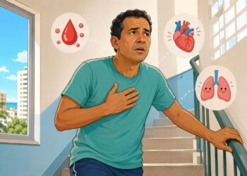 A falta de ar ao subir escadas nem sempre é falta de preparo: pode ser um sinal de anemia, problema no coração ou nos pulmões