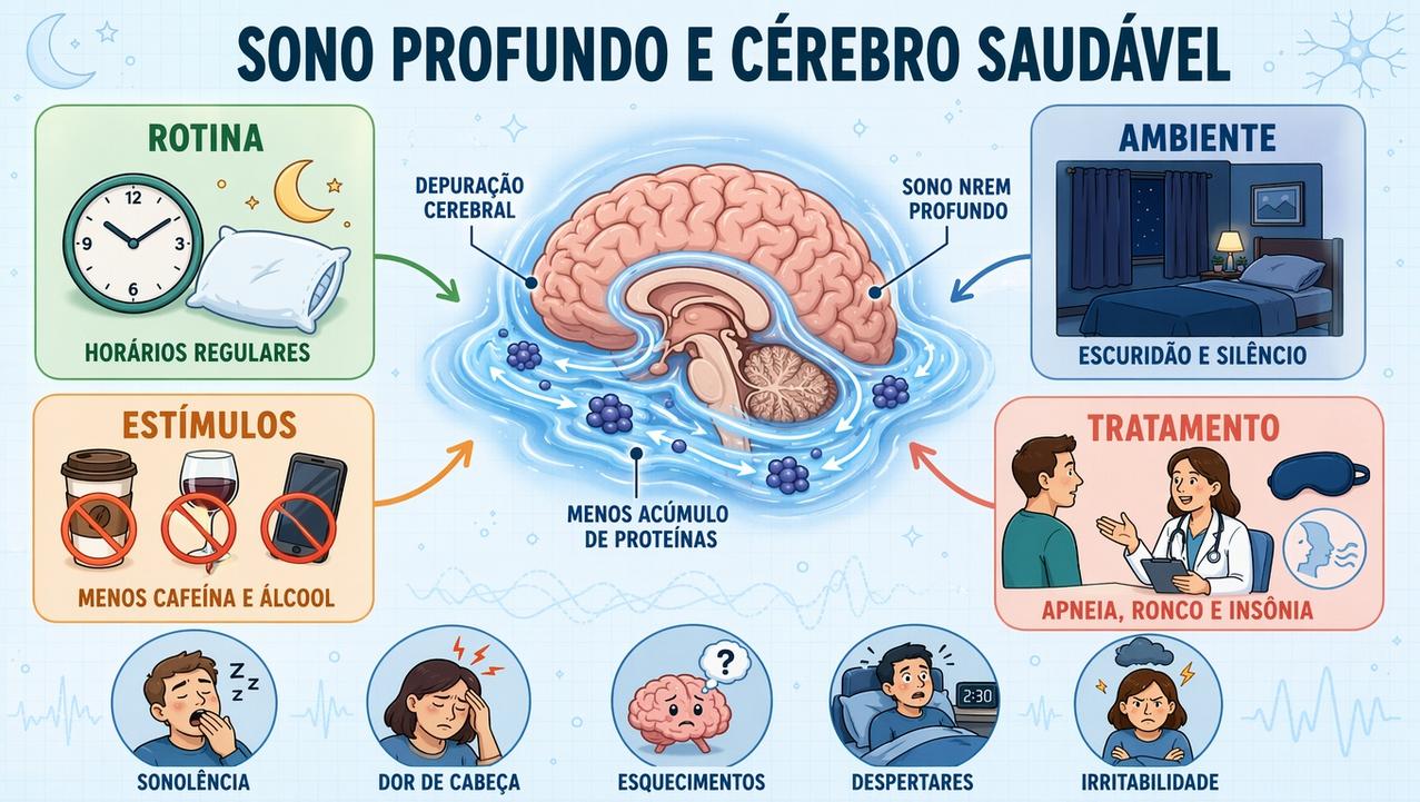 Quatro pilares ajudam a preservar o sono profundo e proteger o cérebro.