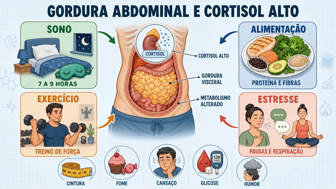 Sono, alimentação, exercício e manejo do estresse ajudam a quebrar esse ciclo.