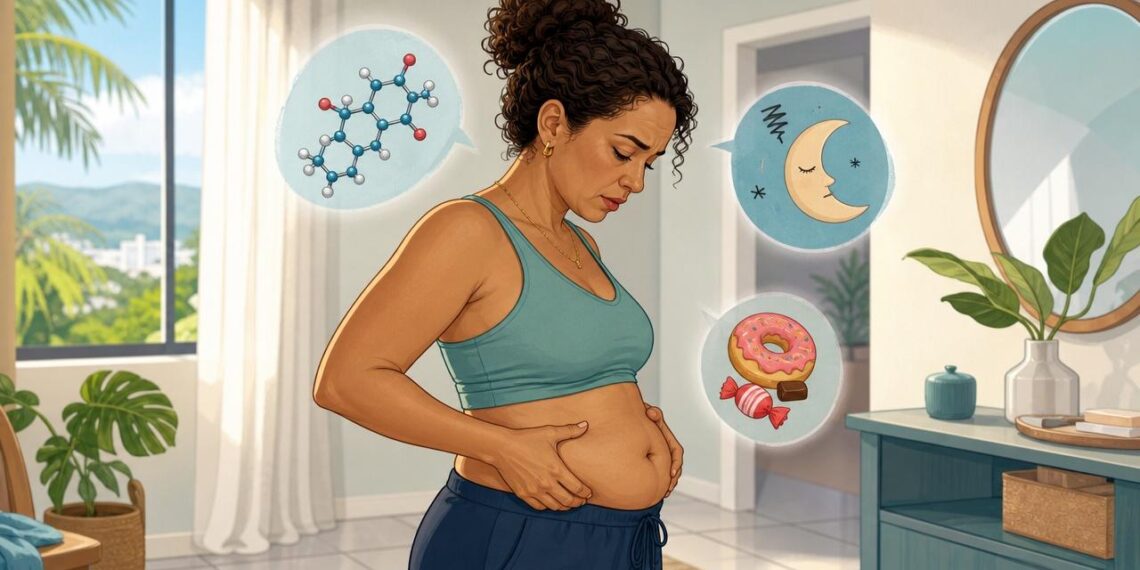 A gordura abdominal teimosa não se deve apenas ao excesso de calorias, mas sim ao cortisol alto causado pelo estresse crônico