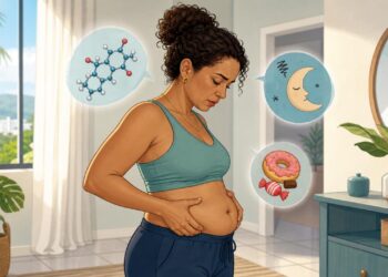 A gordura abdominal teimosa não se deve apenas ao excesso de calorias, mas sim ao cortisol alto causado pelo estresse crônico