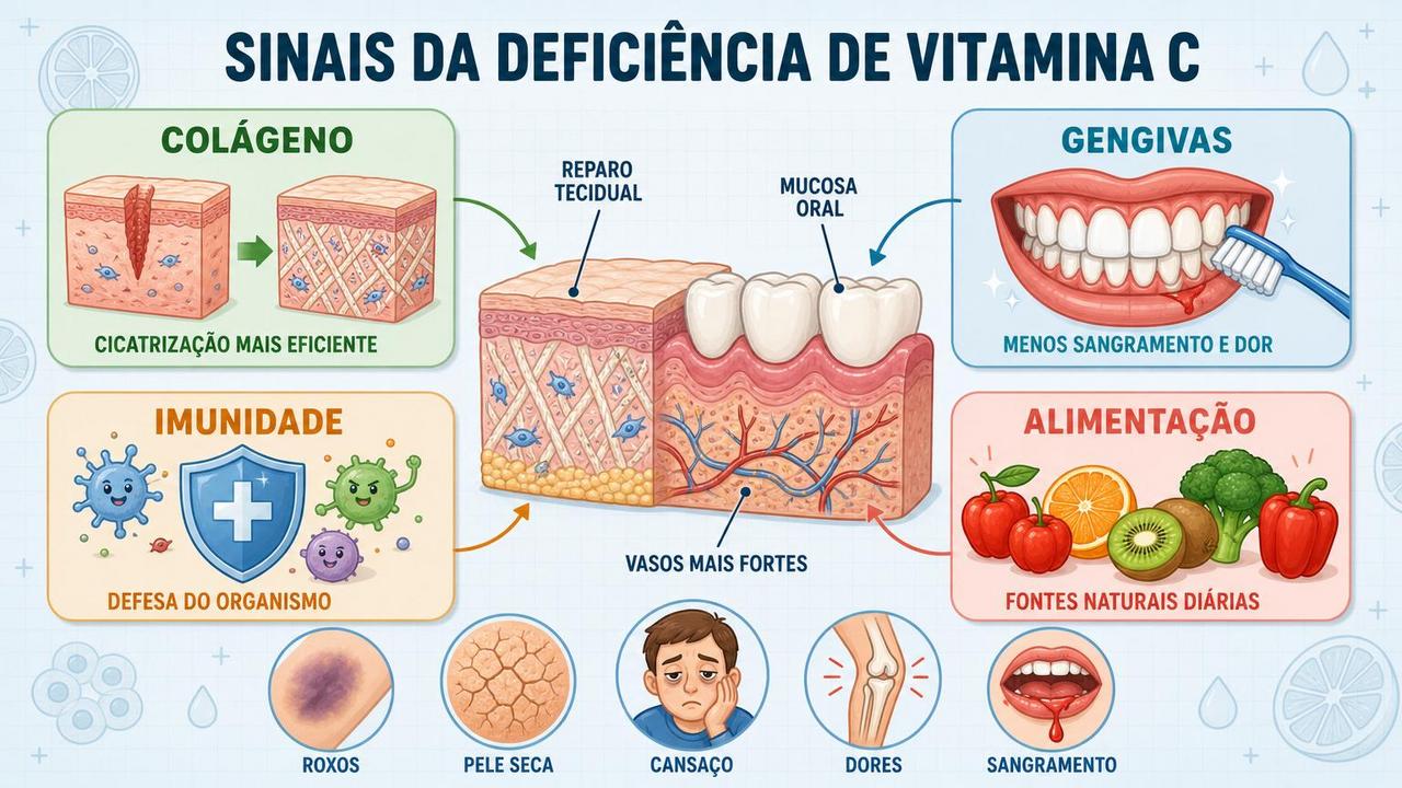 Colágeno, gengivas, imunidade e alimentação resumem os pilares da vitamina C.