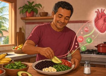 A pressão alta nos adultos modernos não se deve apenas ao excesso de sal presente na dieta, mas sim ao baixo consumo diário de potássio que regula o sódio dentro das células vivas do corpo