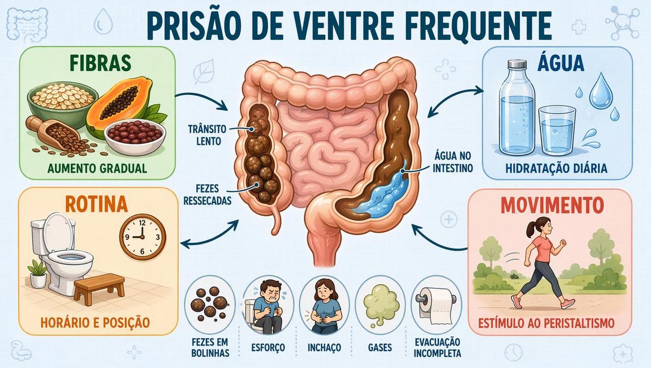 Fibras, água, rotina e movimento ajudam a combater o intestino preguiçoso.