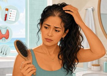 A queda de cabelo constante não se deve apenas ao estresse, mas sim à baixa reserva de ferro e à sobrecarga silenciosa da tireoide