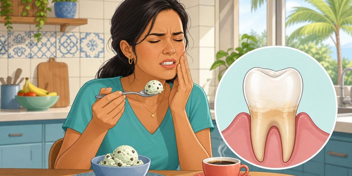 A sensibilidade nos dentes ao consumir alimentos quentes ou gelados nem sempre é cárie: pode ser um sinal de esmalte desgastado ou retração da gengiva