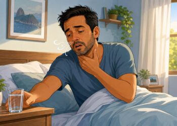 Acordar com a boca seca e a garganta irritada com frequência pode ser um dos primeiros sinais de que você respira pela boca ao dormir