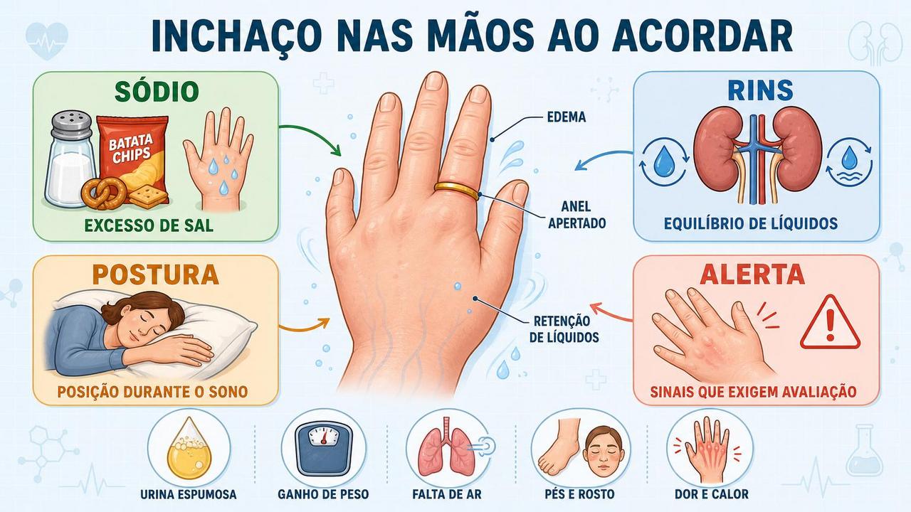Sódio, rins, postura e sinais de alerta orientam a avaliação.