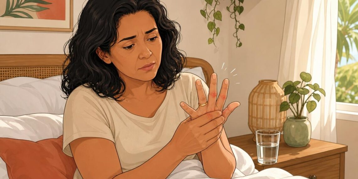 Acordar com as mãos inchadas e os dedos difíceis de fechar nem sempre é postura, pode ser retenção de líquidos ou artrite inicial