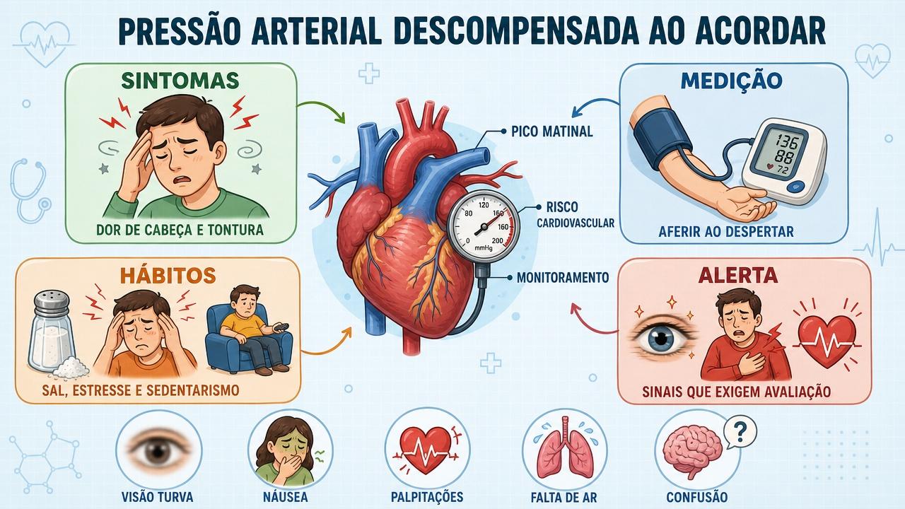 Sintomas, medição, hábitos e sinais de alerta orientam o monitoramento matinal.