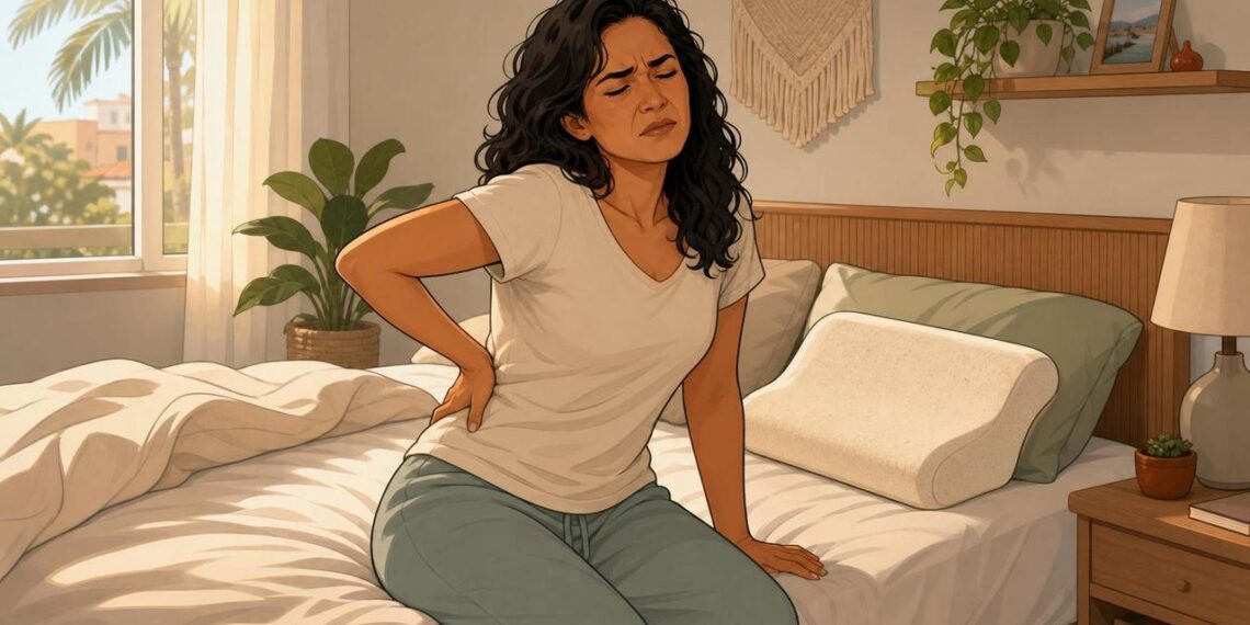 Acordar com dor na lombar e rigidez nas costas com frequência pode ser um dos primeiros sinais de colchão inadequado ou má postura ao dormir
