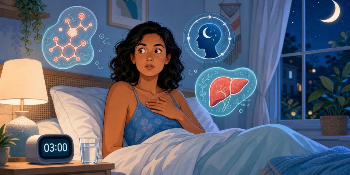 Acordar de madrugada sempre no mesmo horário nem sempre é insônia comum: às vezes está ligado ao pico de cortisol e ao fígado