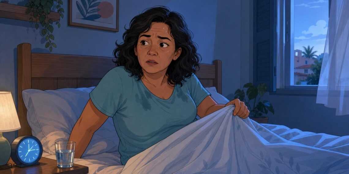 Acordar encharcado de suor durante a madrugada com frequência pode ser um dos primeiros sinais de alteração hormonal ou queda de glicose