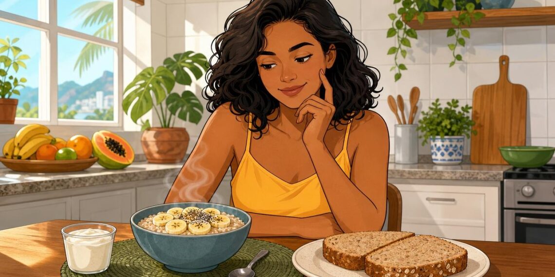Aveia ou pão integral no café da manhã: qual é melhor para controlar a fome e o açúcar no sangue