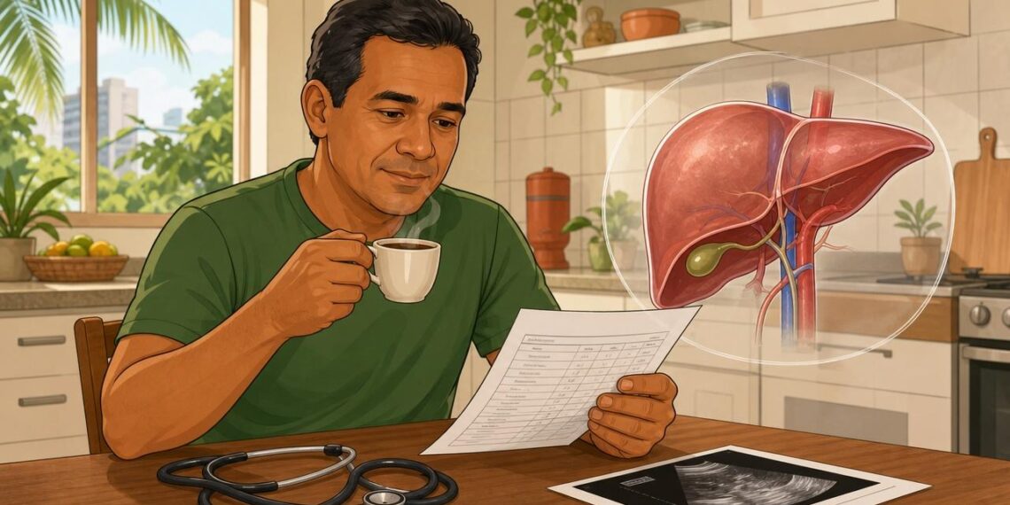 Café e fígado gorduroso: o que um estudo científico recente analisou sobre as enzimas hepáticas em pessoas diagnosticadas com MASLD