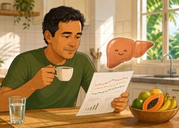 Café e fígado gorduroso: o que um estudo científico recente investigou sobre enzimas hepáticas alteradas em pessoas com MASLD