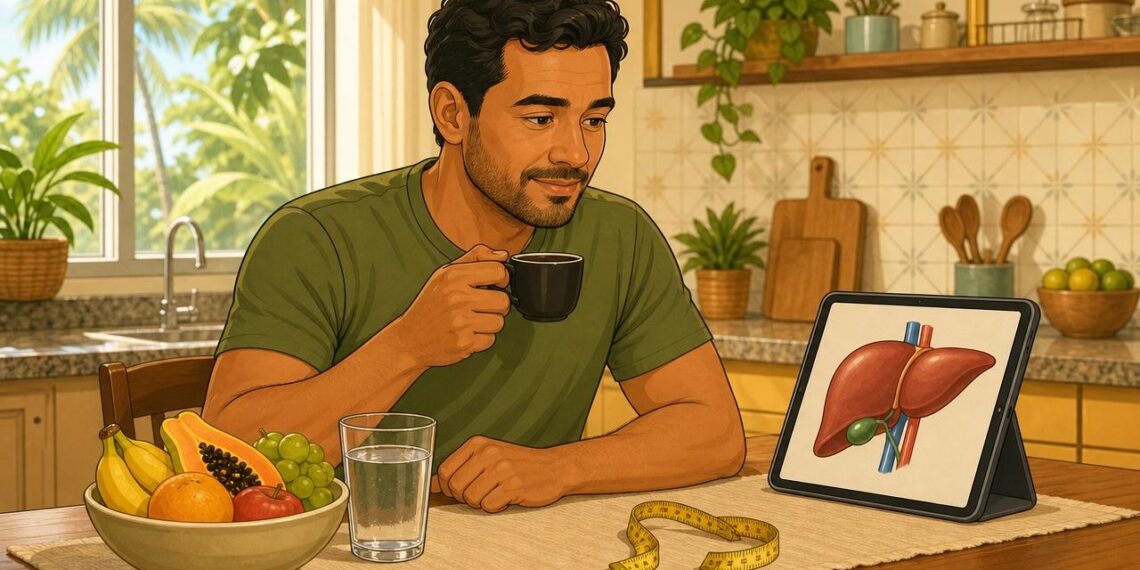 Café sem açúcar e fígado gorduroso: novo estudo investiga a relação com risco metabólico e microbiota intestinal em adultos saudáveis