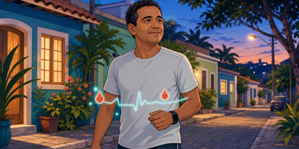Caminhar antes ou depois do jantar: qual horário controla melhor a glicose após a refeição