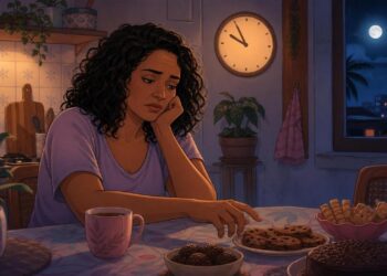 Comer por ansiedade à noite nem sempre é só falta de controle: às vezes é um sinal de queda de serotonina e sono mal regulado