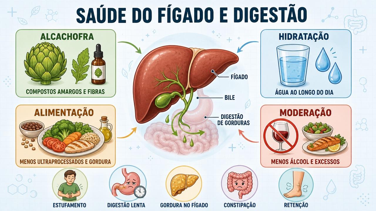 Quatro pilares para proteger o fígado e melhorar a digestão diária.