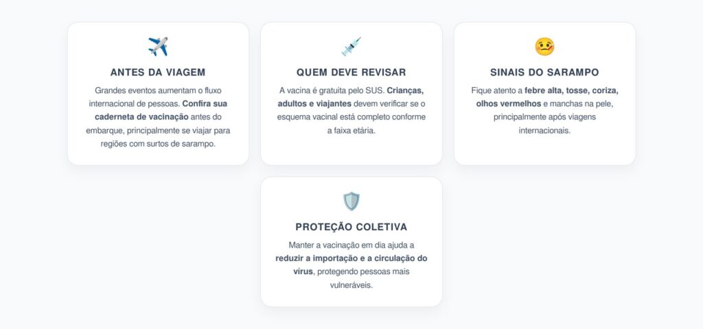 Vacina Contra o Sarampo: Quem Deve Atualizar a Caderneta Antes de Viajar para a Copa