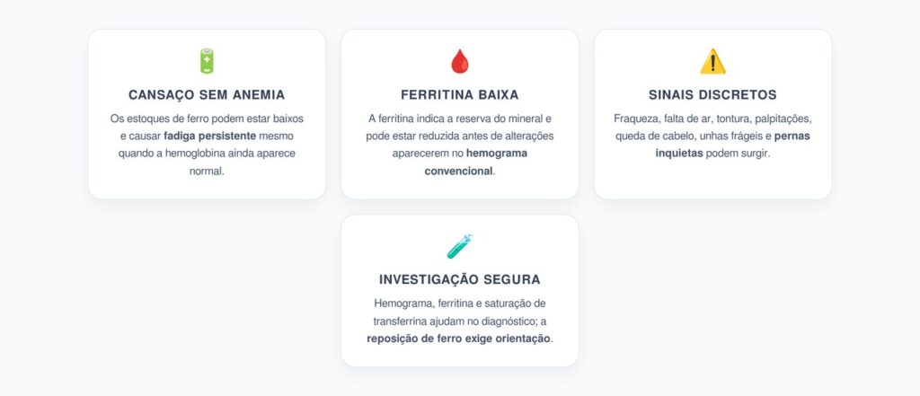Deficiência de Ferro sem Anemia: Sinais do Cansaço Silencioso