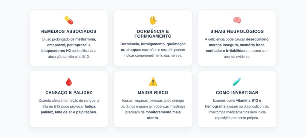 Vitamina B12 Baixa: 6 Alertas para Quem Usa Metformina ou Antiácidos