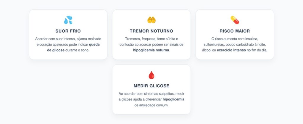 Hipoglicemia Noturna: Sinais de Queda de Glicose Durante o Sono