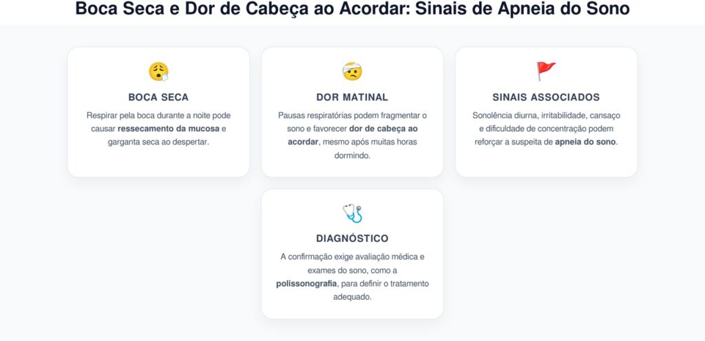 Boca Seca e Dor de Cabeça ao Acordar: Sinais de Apneia do Sono