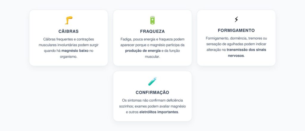 Magnésio Baixo Pode Causar Cãibras, Fraqueza e Formigamento