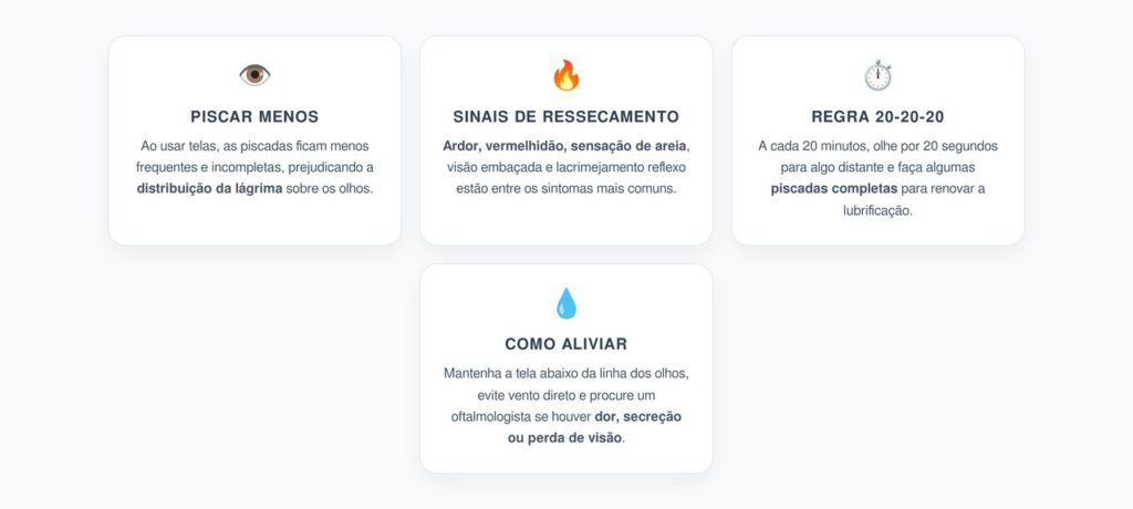 Olho Seco por Telas: Por Que Piscar Menos Resseca e Como Aliviar