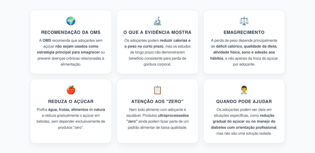 Adoçante Emagrece? O Que a Diretriz da OMS Realmente Recomenda Sobre Perda de Peso