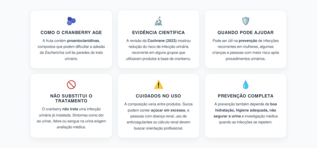 Cranberry para Infecção Urinária: Quando Ajuda na Prevenção e Quando Não Substitui o Tratamento