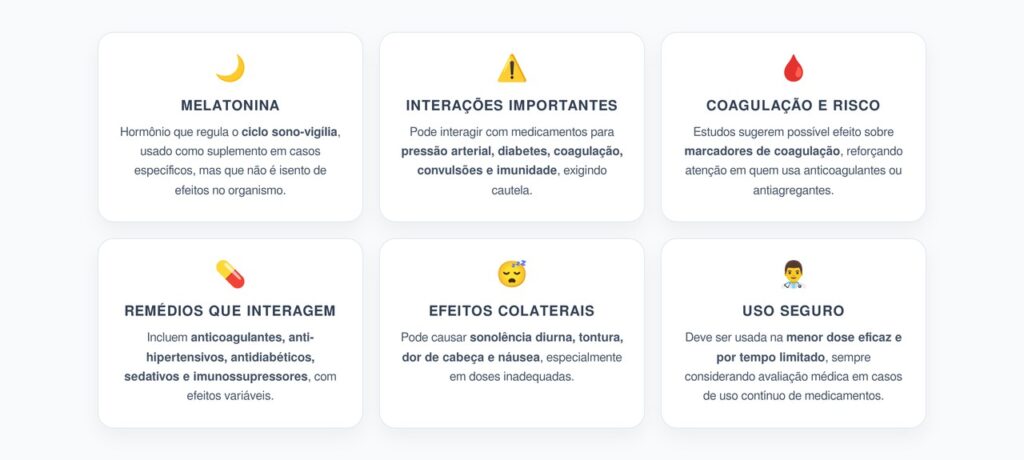 Melatonina e Interações Medicamentosas: O Que Você Precisa Saber Sobre Pressão, Diabetes e Coagulação