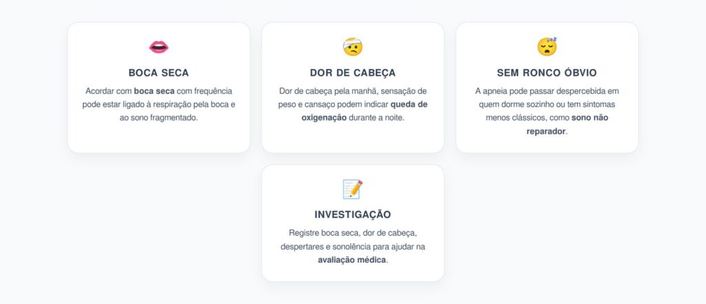 Boca Seca e Dor de Cabeça ao Acordar: Sinais Noturnos de Apneia do Sono