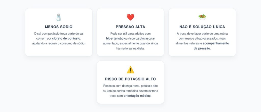 Sal com Potássio para Pressão Alta: Quando Ajuda e Quem Deve Evitar