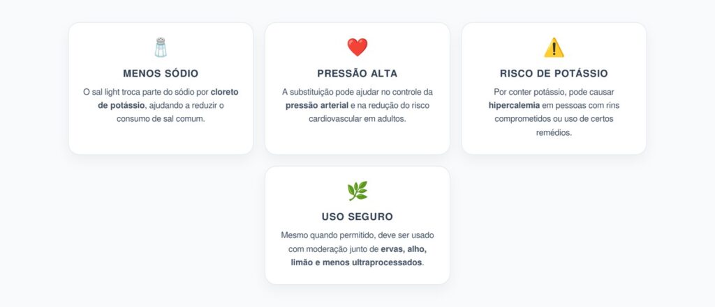 Sal Light com Potássio: Benefícios, Riscos e Quem Deve Evitar