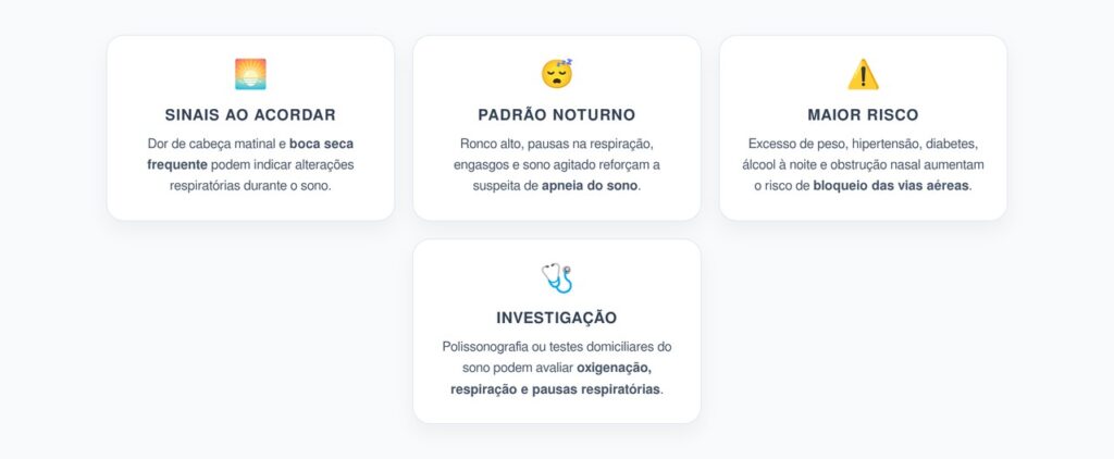 Acordar com Dor de Cabeça e Boca Seca: Sinal Noturno de Apneia do Sono