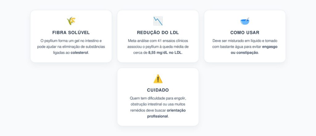 Psyllium para Colesterol Alto: A Fibra Barata que Ajuda a Reduzir o LDL