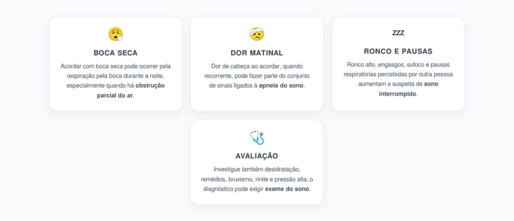 Boca Seca e Dor de Cabeça ao Acordar: Sinais de Alerta para Apneia do Sono