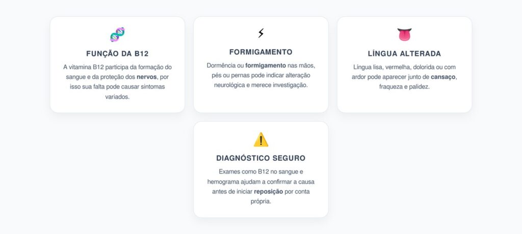 Vitamina B12 Baixa: Sinais no Corpo Que Não Devem Ser Tratados Como Estresse