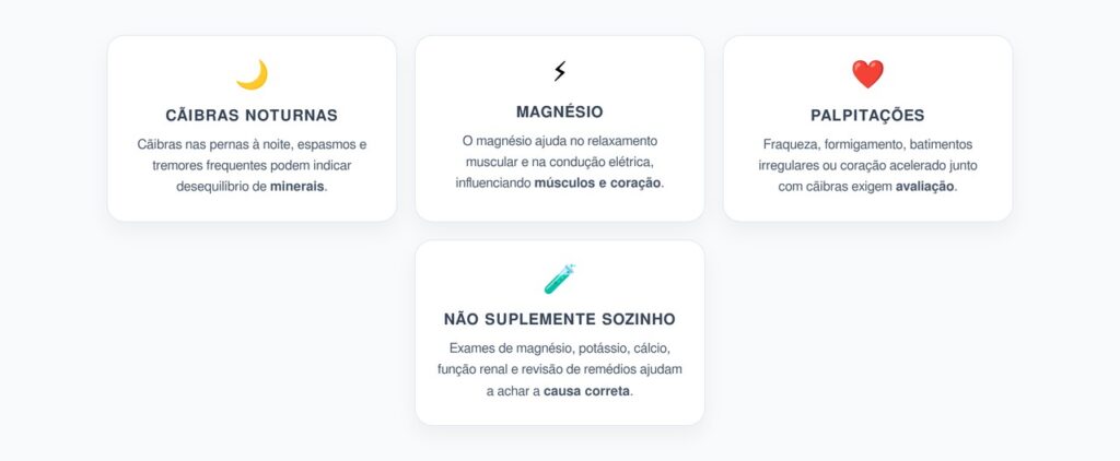 Cãibras Noturnas e Magnésio Baixo: Sinais Além do Potássio