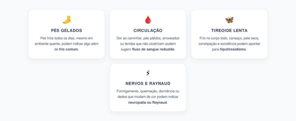 Pés Gelados Persistentes: Sinais de Circulação, Tireoide ou Nervos