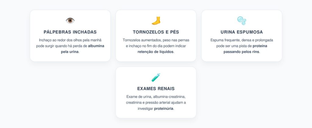 Pálpebras Inchadas, Tornozelos e Urina Espumosa: Alerta de Perda de Proteína